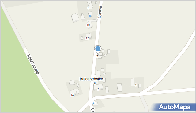 Balcarzowice, Lipowa, 5, mapa Balcarzowice