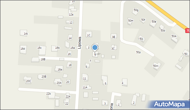 Baniocha, Lipowa, 5, mapa Baniocha