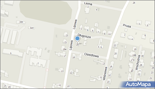 Barczewo, Lipowa, 20, mapa Barczewo