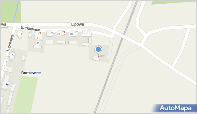 Barniewice, Lipowa, 1, mapa Barniewice