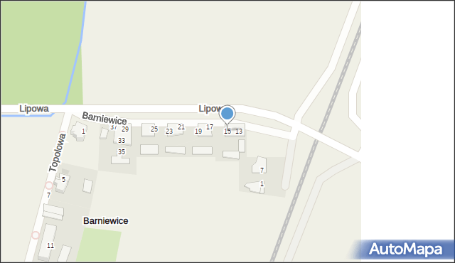 Barniewice, Lipowa, 15, mapa Barniewice