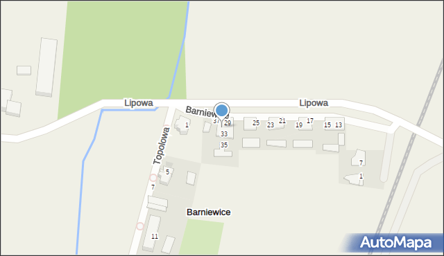 Barniewice, Lipowa, 31A, mapa Barniewice