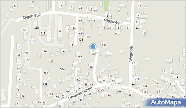 Będzin, Limanowskiego Bolesława, 38B, mapa Będzin