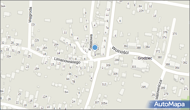 Będzin, Limanowskiego Bolesława, 4, mapa Będzin