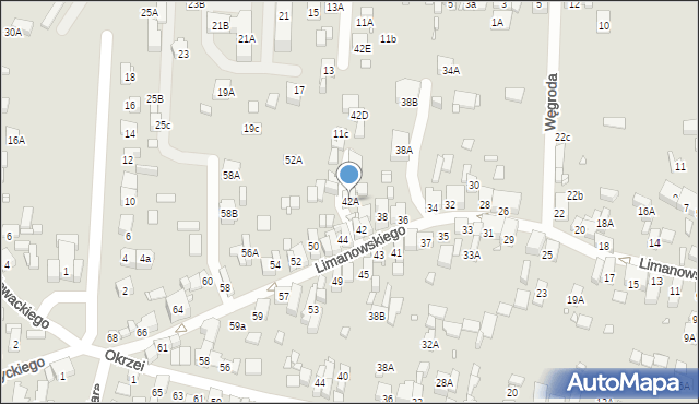 Będzin, Limanowskiego Bolesława, 42A, mapa Będzin