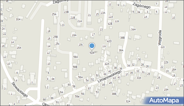 Będzin, Limanowskiego Bolesława, 52A, mapa Będzin