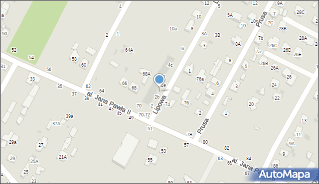 Biała Podlaska, Lipowa, 2c, mapa Białej Podlaskiej