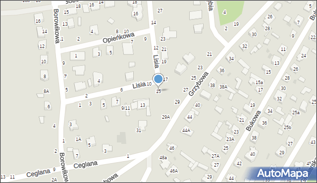 Biała Podlaska, Lisia, 15, mapa Białej Podlaskiej