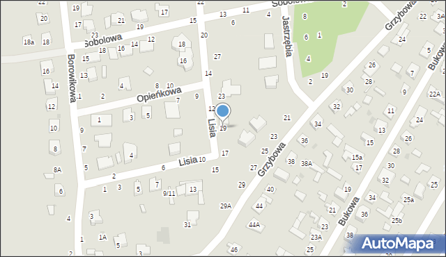 Biała Podlaska, Lisia, 19, mapa Białej Podlaskiej