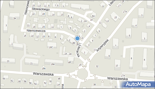 Biała Podlaska, Literacka, 2b, mapa Białej Podlaskiej