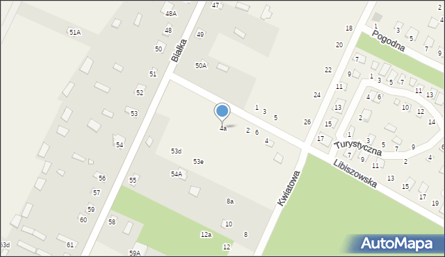 Białka, Libiszowska, 4a, mapa Białka