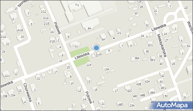 Białystok, Litewska, 11, mapa Białegostoku