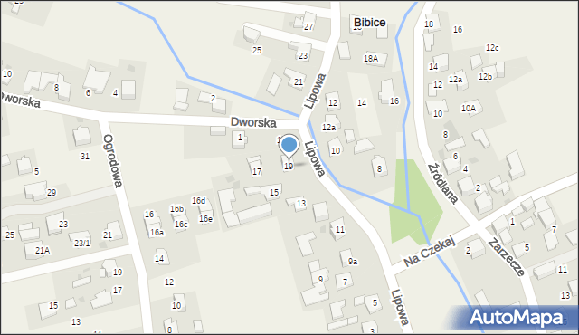 Bibice, Lipowa, 19, mapa Bibice