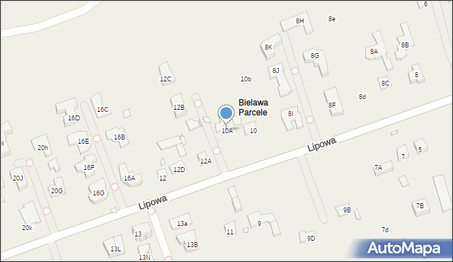 Bielawa, Lipowa, 10A, mapa Bielawa