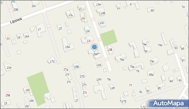 Bielawa, Lipowa, 13H, mapa Bielawa