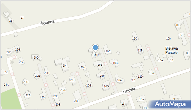 Bielawa, Lipowa, 16D, mapa Bielawa