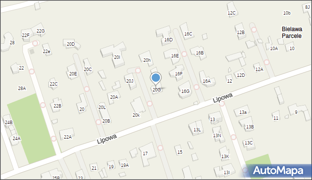 Bielawa, Lipowa, 20G, mapa Bielawa