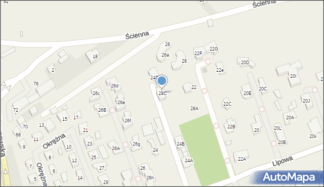 Bielawa, Lipowa, 24C, mapa Bielawa