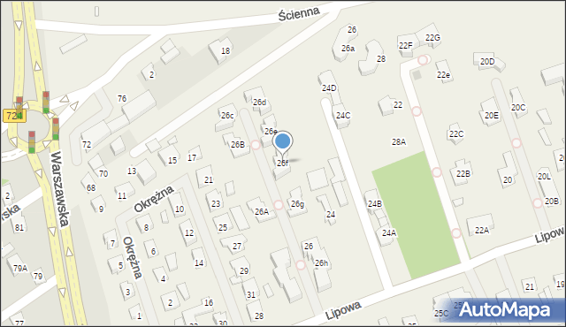 Bielawa, Lipowa, 26f, mapa Bielawa