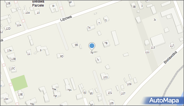 Bielawa, Lipowa, 7d, mapa Bielawa