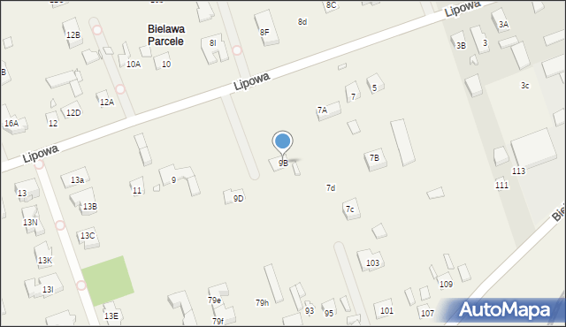 Bielawa, Lipowa, 9B, mapa Bielawa