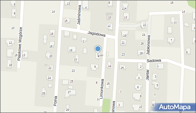 Bielkówko, Limonkowa, 4, mapa Bielkówko