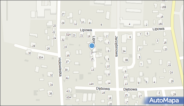 Bielsk Podlaski, Lipowa, 17, mapa Bielsk Podlaski