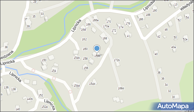 Bielsko-Biała, Lipnicka, 158b, mapa Bielsko-Białej
