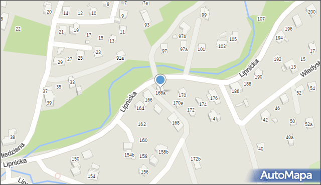 Bielsko-Biała, Lipnicka, 166a, mapa Bielsko-Białej