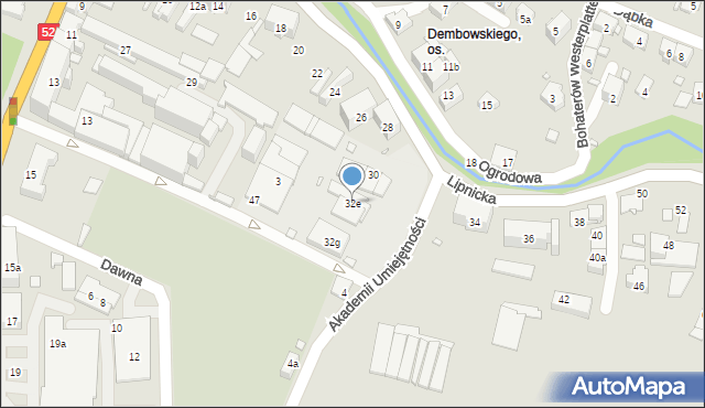 Bielsko-Biała, Lipnicka, 32e, mapa Bielsko-Białej