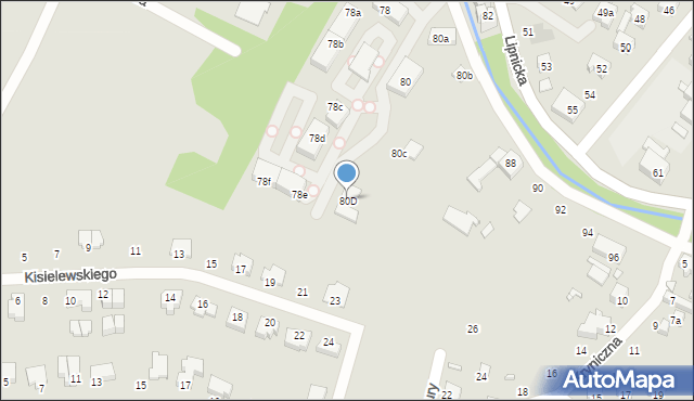Bielsko-Biała, Lipnicka, 80D, mapa Bielsko-Białej