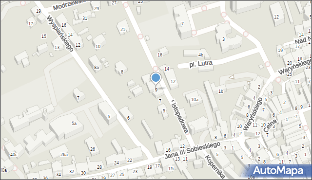 Bielsko-Biała, Listopadowa, 9, mapa Bielsko-Białej