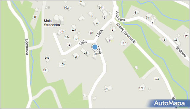 Bielsko-Biała, Lisia, 20, mapa Bielsko-Białej