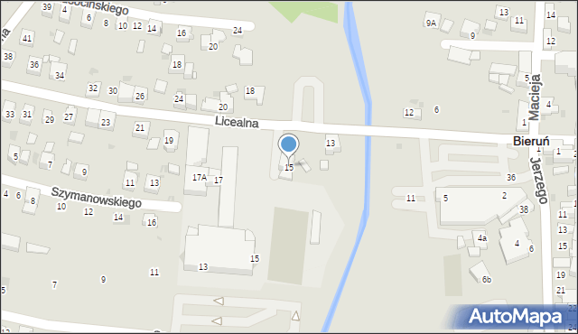 Bieruń, Licealna, 15, mapa Bieruń