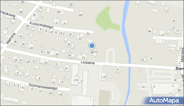 Bieruń, Licealna, 18, mapa Bieruń