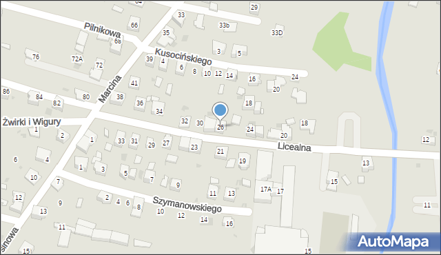Bieruń, Licealna, 26, mapa Bieruń