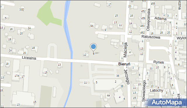 Bieruń, Licealna, 6, mapa Bieruń