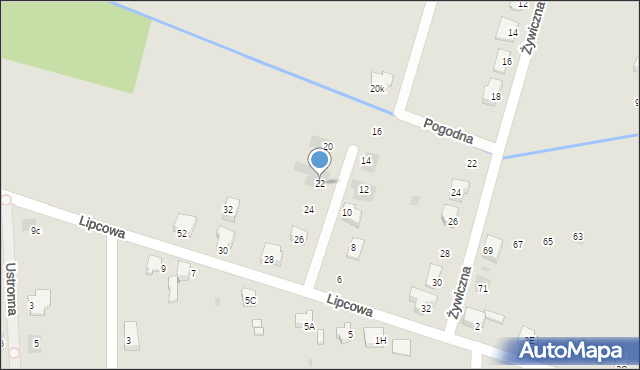 Bieruń, Lipcowa, 22, mapa Bieruń