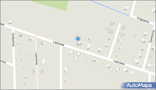 Bieruń, Lipcowa, 52, mapa Bieruń