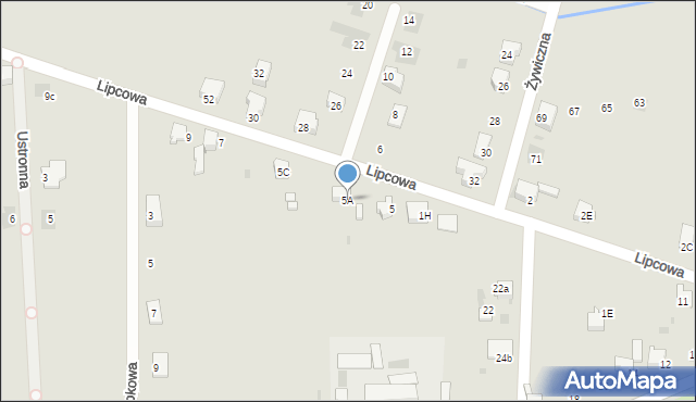 Bieruń, Lipcowa, 5A, mapa Bieruń