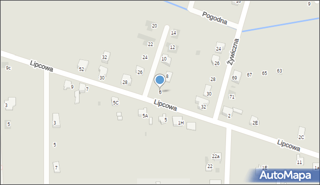 Bieruń, Lipcowa, 6, mapa Bieruń