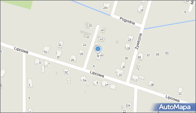 Bieruń, Lipcowa, 8, mapa Bieruń
