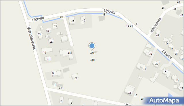 Biestrzyków, Lipowa, 45c, mapa Biestrzyków