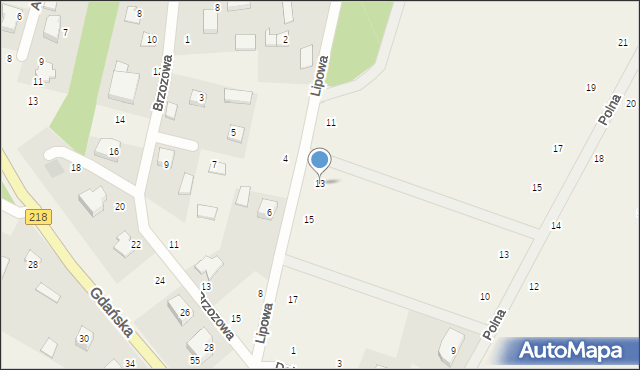 Bieszkowice, Lipowa, 13, mapa Bieszkowice