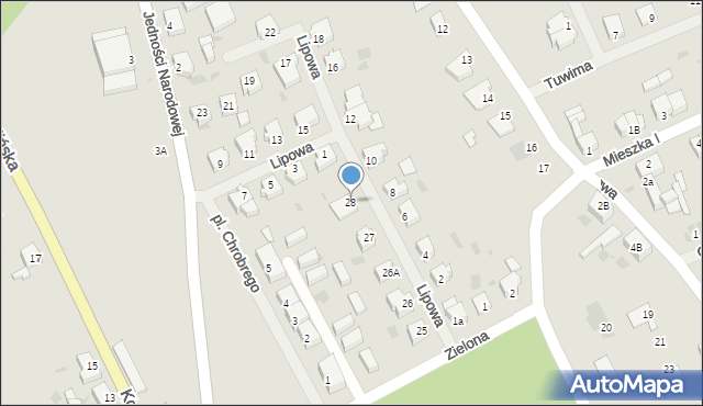 Bobolice, Lipowa, 28, mapa Bobolice