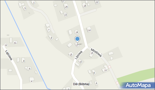 Bóbrka, Lipowa, 17, mapa Bóbrka