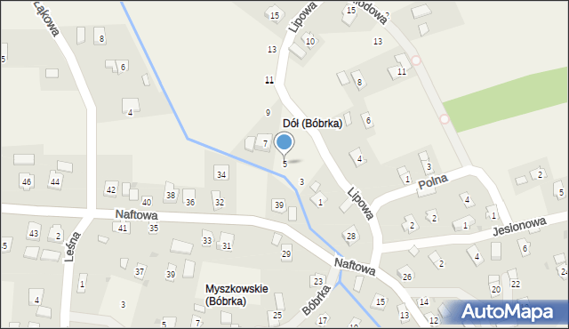 Bóbrka, Lipowa, 5, mapa Bóbrka