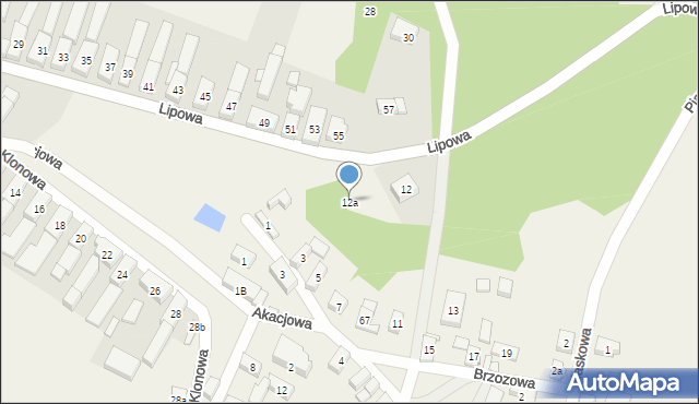 Bobrowniki, Lipowa, 12a, mapa Bobrowniki