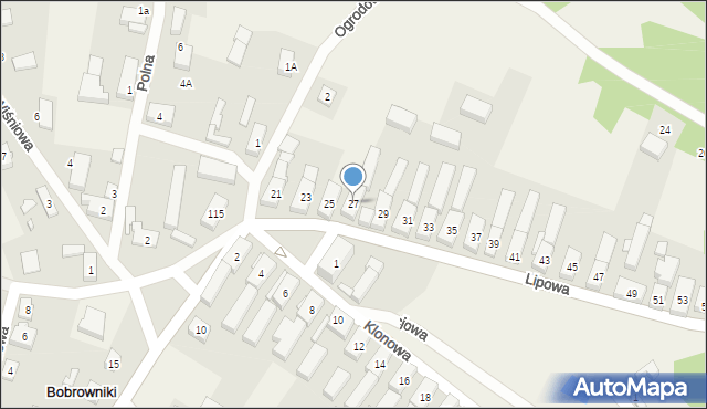 Bobrowniki, Lipowa, 27, mapa Bobrowniki