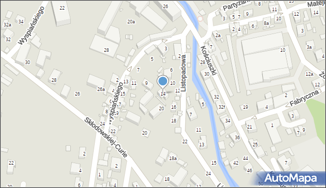 Bogatynia, Listopadowa, 14, mapa Bogatynia